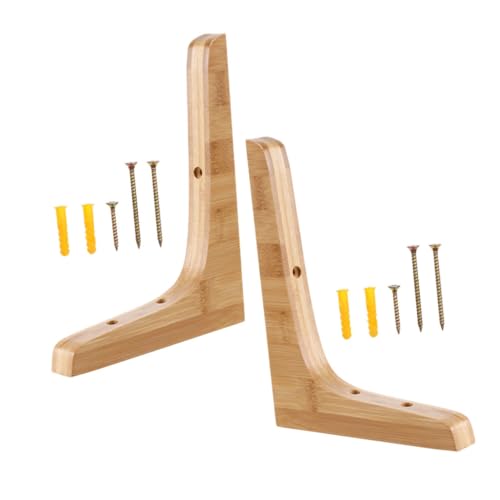 ELAYARD 2Stücke Holz Regalhalterung Wandmontierte Dreieckige Regalträger für Schwimmende Hochbelastbar Stabil für Pflanzen Dekoration für Wohn