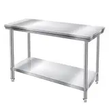 Vorbereitungstisch für die Küche, Vorbereitungstisch aus Edelstahl,Edelstahl-Arbeitstisch mit Unterboden - Metallwerkbank, Backtisch 24X20X31 Zoll für Zuhause, Cafeterias, Restaurant, Küche