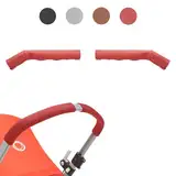 BABYDOME Pack Lenkerabdeckungen kompatibel mit Bugaboo Cameleon 3 und 3 Plus. Handgefertigt in Spanien aus hochwertigem Kunstleder. Beständigkeit gegen Sonne, Flecken, Abnutzung und Ausbleichen. Rote