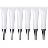 VASANA Leere Augencreme, Quetschtuben, Kunststoff, weiche Tuben, Kosmetiktube, Flasche mit silberfarbener Kappe, Probenbehälter, Spender für Augencreme, Lippenbalsam, Glanz, DIY, Beauty-Werkzeug, 6