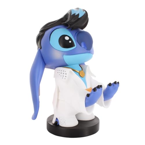 Cableguys Disney Elvis Stitch Gaming-Figur — Zubehör für Controller oder Smartphone-Halter — USB-Kabel im Lieferumfang enthalten — 20 cm