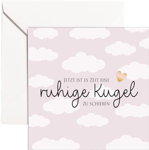 Karte Schwangerschaft Wolken Schwangerschaftskarte süße Gratulationskarte werdende Mama Mommy to be Glückwunschkarte für Tochter Schwester Frau beste Freundin mit Umschlag Klappkarte