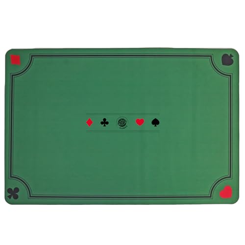 MGM GAMES - Spielmatte - Kartenspiel - 140352 - Grün - rutschfest - 2 bis 6 Spieler - Spielkarten - Gesellschaftsspiele - Komfortabel - Belote - Poker - Tarot - Contrée - 60 cm x 40 cm