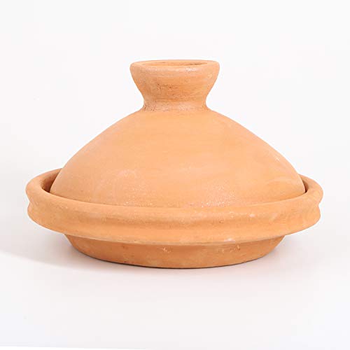Casa Moro Marokkanische Tajine Terra Natur Ø 30cm Kochen für 3-5 Personen | unglasierter Gartopf Tontopf | handgetöpfert aus Marrakesch | TA7105