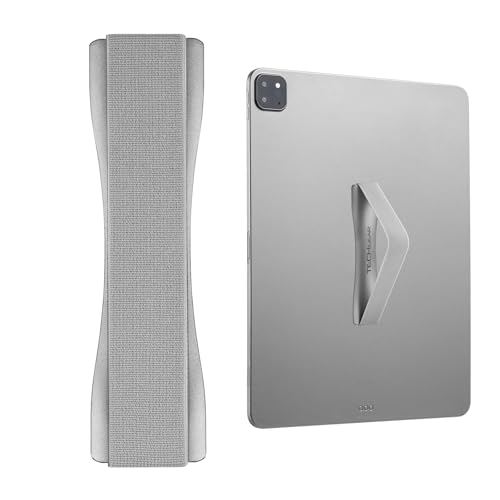 TECHGEAR Tablet-Hand-/Fingergriff-Halter, elastischer selbstklebender Griff, universelle Schlaufe zum Aufkleben auf der Rückseite von Tablets und Hüllen für Tablet, iPad, Samsung Tabs, Lenovo,