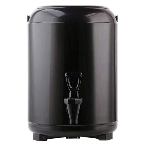 Getränkespender Mit Zapfhahn, 8 L/10 L, Heißwasserspender, Isoliertes Fass Für Kaffeesaft, Tee Und Apfelweinmilch Für Partys Und Buffets, Doppelwandig(Size:10L,Color:Schwarz)