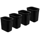 Acrimet Papierkorb, Schreibtisch-Mülleimer, 3,25 Gallonen/13 Quart/12 Liter (Plastik) (Schwarze Farbe) (Set aus 4)