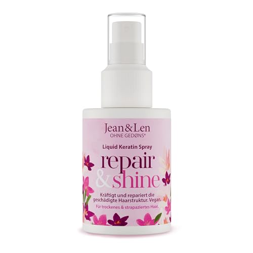 Jean & Len Liquid Keratin Spray, mit Phyto-Keratin Bausteinen & Proteinen, pflegt geschädigtes Haar, duftet nach Sandalwood und Silk, ohne Parabene und Silikone, vegan, 100 ml (1er Pack)