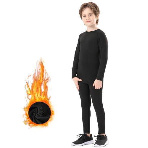DreiWasser Thermounterwäsche Set für Kinder - Skiunterwäsche Winter Atmungsaktiv Funktionswäsche für Jungen - Sportunterwäsche für Fußball, Training, Skifahren, Radsport