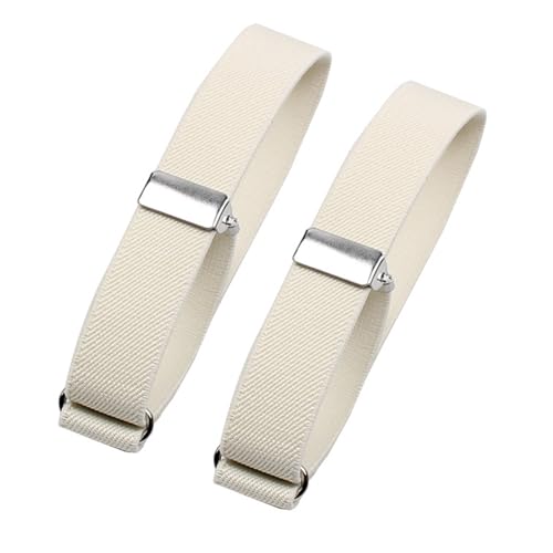 WYLZLKX Business Hemd Ärmel Halter Hemd Sleeve Stay für Hochzeit Hemd Ärmel Fixiergürtel Elastische Ärmelhalter Hemd Armbinde Milchig Weiß