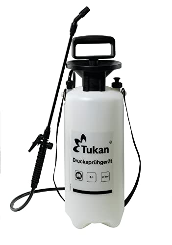 TUKAN Drucksprüher 5 Liter | Gartenspritze und Sprühgerät für den Pflanzenschutz | 5 L Füllinhalt | Verstellbare Düse | Sprühflasche für Pflanzen | Effizientes Sprühen für Haus & Garten