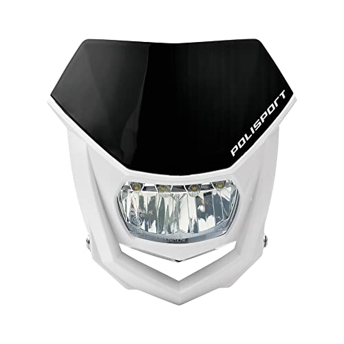 Polisport 8667100002 - HALO-Scheinwerfer aus Polypropylen mit LED-Lampe, kompatibel mit allen Motocross-/Enduro-Modellen in Farbe weiß/schwarz