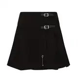 Tartanista Damen Mini-Kilt-Rock 42 cm (16,5") Länge Einfarbig Schwarz 42