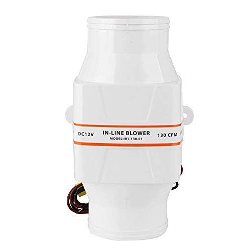 12V/24V DC Inline Luftgebläse, Inline Gebläse 3 Zoll Inline Marine Bilge Luftgebläse Mute Starker Ventilator, für Yachtboot RV, Weiß
