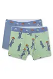 Sanetta Jungen-Hipshorts (Doppelpack) grün & blau | Hochwertige und nachhaltige Unterhose für Jungen aus Baumwoll-Mix. Inhalt: 2er Set Unterwäsche für Jungen 116