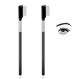 2 Stück Metall Wimpernkamm Augenwimpern Trenner Wimpern Pinsel Augenbrauenbürste Mascara Applikator Wimperntrenner Werkzeug Zähne Pflege Pinsel für Mädchen Frauen