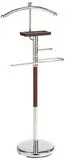 axentia 282181 Stummer Diener Godiva aus Holz & Chrom 110 cm hoch - Herrendiener verchromt - Luxus-Kleiderbutler edel, robust & platzsparend für Damen & Herren - Kleiderständer mit Ablage für Schlafzimmer & Bad , ca. 46 x 108 x 28 cm