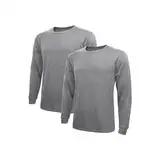 Lakpoau 2er Thermoshirt Herren Langarm Thermounterwäsche Oberteil Herren Thermo Unterhemd Innenfleece warmes Winter Unterwäsche Langarm Baumwolle DGY 3XL ZD1501