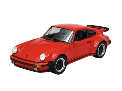 Welly Modell Auto Kompatibel mit Porsche 911 Turbo 3.0 Rot 1974 1:24 1/24 Metall Automodell Die Cast Neu im Karton