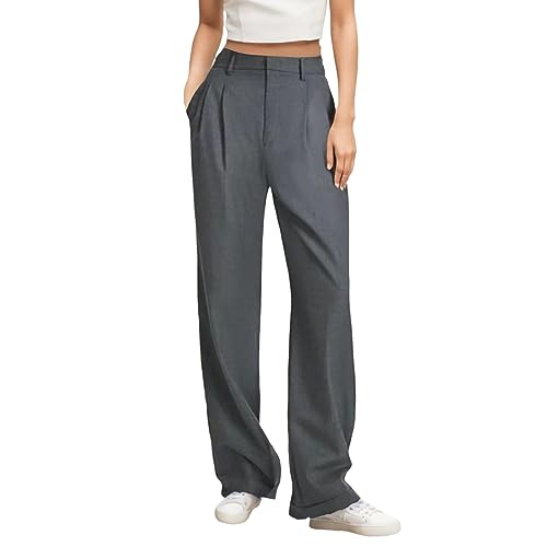 Business Hose Damen Stretch High Waist Elegant Hosenanzüge Für Freizeit Gerades Bein Outdoorhose Freizeithose Lang Slim Fit Relaxhose Lockere Und Bequeme Lässige Elastisch Leicht Hosen (Blue, XL)