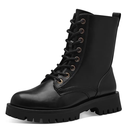 Tamaris Damen Stiefelette Vegan; BLACK/GOLD, EU 37