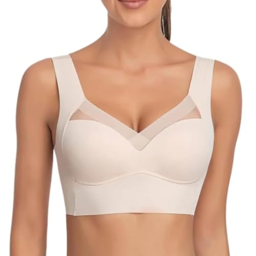 Hatme Haltungskorrektur BH, Wmbra BH Original, Comfy Haltungskorrektur Rücken BH Damen (DE/NL/SE/PL, Alphanumerisch, L, Regular, Regular, Beige)