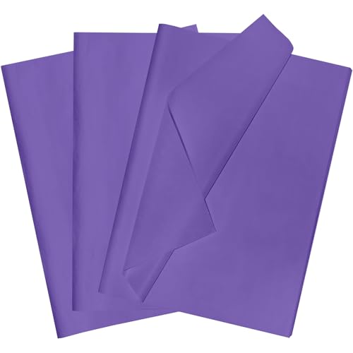 POPOYU 60 Blatt Seidenpapier Geschenkpapier königliches Lila,35x50cm Seidenpapier Verpackungsmaterial Papier Tissue Paper Packseide für Weihnachten Dunkelviolettes Seidenpapier für Geschenktüten