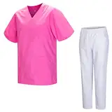 MISEMIYA - Unisex-Schrubb-Set - Medizinische Uniform mit Oberteil und Hose 817-8312-BLANCO - Large, Pink
