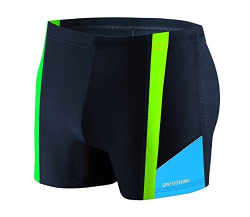 sesto senso Herren Badehose Eng Schwimmhose Enganliegende Bademode Swimming Shorts BD 379 L Blau