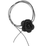 Lusofie Blumen Halskette Rose Choker Kette Damen Spitze Schlüsselbein Kette Sexy Langes Band Samt Halsband Halsreif Collier Kette Verstellbares Halsband Vintage Kragen Choker für Frauen Mädchen