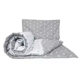 2 Stück Baby Kinder Quilt Bettdecke & Kissen Set 80x70 cm passend für Kinderbett oder Kinderwagen Muster 21