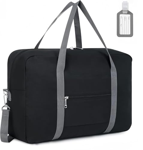 flintronic Ryanair Handgepäck 40x20x25cm, Handgepäck Tasche für Flugzeug, Reisetasche Klein Faltbare mit Schultergurt, Wasserabweisendes Handgepäck für Reisende Damen Herren 20L, mit Gepäckanhänger