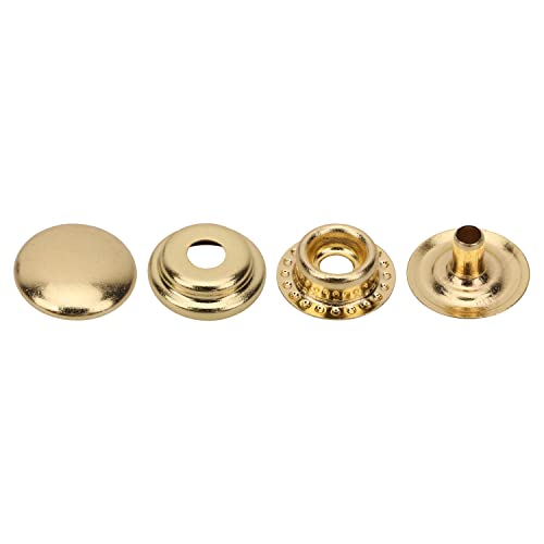 WedDecor 4 Teile Druckknöpfe Druckknöpfe Ersatz für Kleidung, Leinwand, Stoff, Holz, Modezubehör DIY Bastelprojekt, 10 mm, Gold, 10 Stück