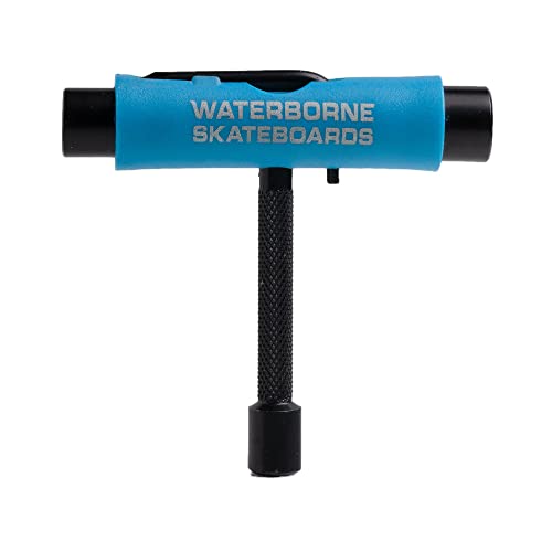 WATERBORNE SKATEBOARDS TTool AllinOne UniversalSkateboardZubehör, schwarz, verchromter Stahl, multifunktional, tragbares SkateboardZubehör mit TInbusschlüssel und LTyp