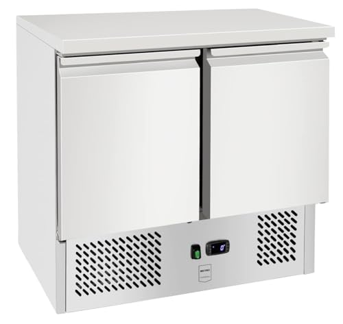 METRO Professional Kühltisch GSF3600, Edelstahl, 90 x 70 x 88 cm, 169 L, 220W, 2 türig, mit Schloss, silber