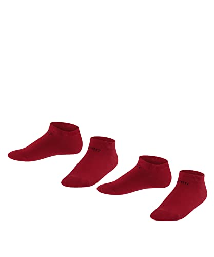 ESPRIT Unisex Kinder Sneakersocken Foot Logo 2-Pack, Biologische Baumwolle, 2 Paar, Rot (Fire 8150), 27-30