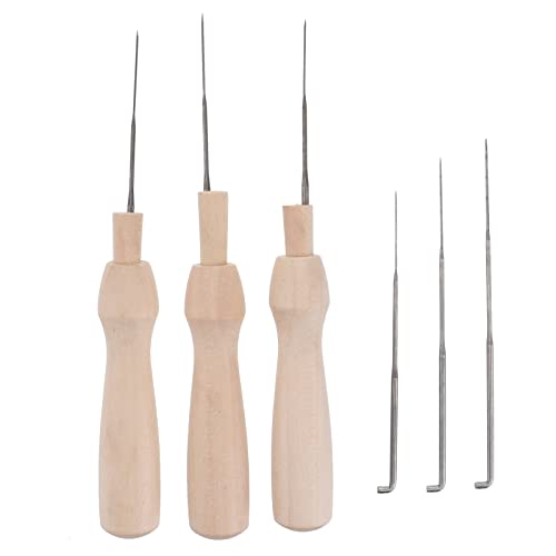 ROSENICE 60 Stücke Filznadeln Set 3 Größen mit 3 Holzgriffen und 3 Klare Flaschen