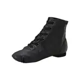 Kinder Jazz Tanzschuhe Weiche Sohle Ballettschuhe Damen Herren Jazz Tanzschuhe Mädchen Junge Mode Stiefel Schule Eröffnungssaison (Black, 37.5 Big Kids)