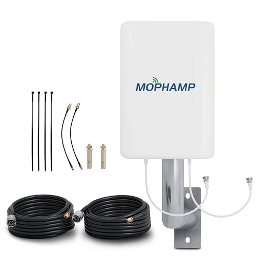 Mophamp MIMO LTE Router Richtantenne Dual-Polarisation 4G 5G 698-3800Mhz 2x10m Kabel passend zu Router Huawei Vodafone Telekom Speedport Speedbox O2 FritzBox LTE TP Link Teltonika