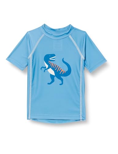 Playshoes Unisex Kinder UV-Schutz Bade Shirt Schwimmshirt Badebekleidung, Dino blau, 110/116