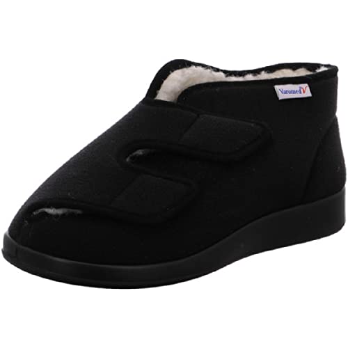 VAROMED Genua Winter Gesundheitsschuhe Damen & Herren Schwarz I Gr. 45 I Warm gefütterte orthopädische Schuhe für geschwollene Füße I Wechselfußbett I Made in Germany