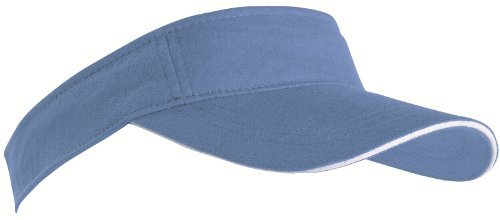 MB Caps Sport Sun Visor mit kontrastfarbenem Sandwich in 12 Farben für Golf, Tennis, Angeln von notrash2003® (Hellblau-Weiss)