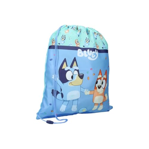 mybagstory Schwimmtasche für Jungen Bluey – Blau – Kinder – Schule – Kindergarten – Grundschule – Tasche für Jungen – Größe 44 cm – verstellbare Träger – Schnur – Geschenkidee, Bluey - Blau, enfant