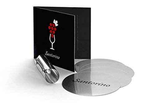 Santorino® Wein Disc [5er Packung] Ausgießer für Weinflaschen | Tropffreier Weinausgießer als Weinzubehör in Pappverpackung