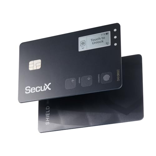 SecuX Shield Bio Crypto Hardware Wallet - Sichere biometrische Authentifizierung, Kühlspeicherkarte für NFT, Bitcoin, Ethereum, Cardano, ERC20, BEP20 und mehr