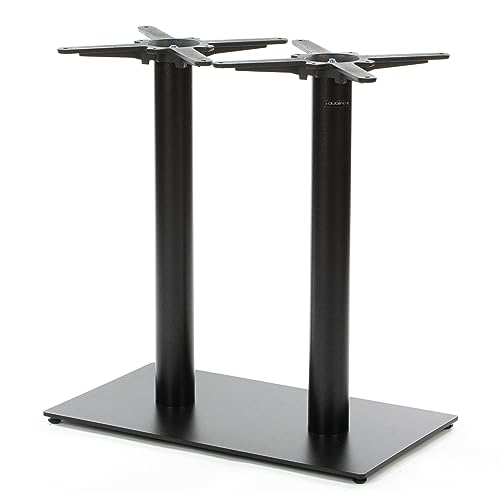 Dublino Doppel-Tischgestell Tischbein schwarz | Premium | PJ6092 | Metall | Esstisch | Höhe 73 cm | 28 kg | Bodenplatte 70x40 cm | max. Tischplattengröße 150x80 cm