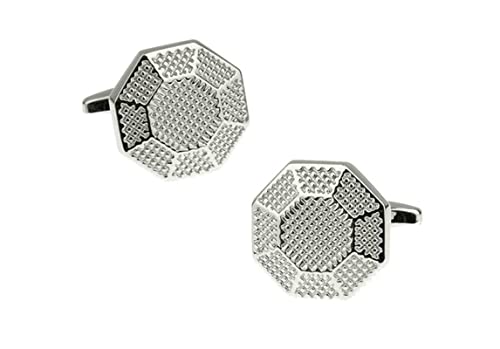Banemi Manchettenknoepfe Hochzeit, Silber Manchettenknoepfe Hochzeit Achteck Sets für das Hochzeitsgeschäft 1.9X1.9CM