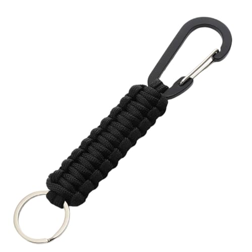 CENSIVI Schwarz Schlüsselband Karabiner - Paracord Schlüsselanhänger mit Karabiner Geflochtenes Lanyard Schnellverschluss Schlüsselring Multifunktion Paracord Anhänger für Survival Camping Wandern