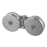 180-Grad-Glastürscharnier, Chrom, rahmenlos, Duschwand, Hardware, Zinklegierung, Badezimmer-Spiegelhalter, 5–12 mm (doppelseitiges Scharnier)