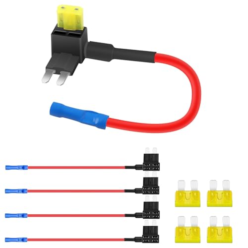 Powice 4 Stück Stromdieb KFZ, Stromdieb 12V, Stromdieb KFZ Sicherung, Stromdiebe mit Kfz Sicherung für Auto Lkw Boot